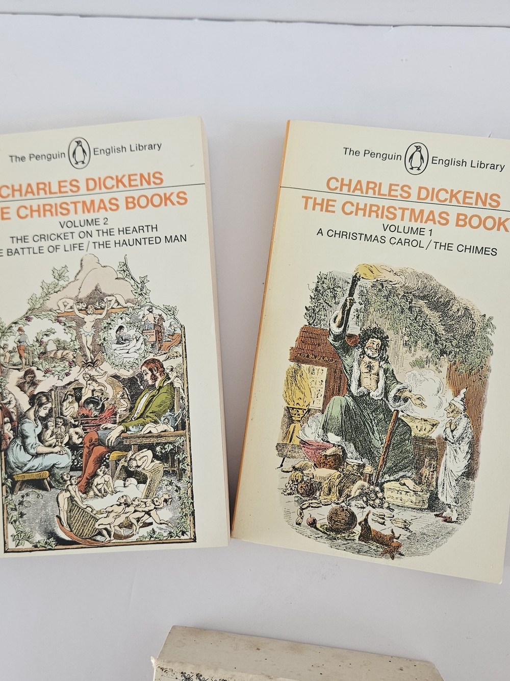 Charles Dickens The Christmas Books Volumes 1 & 2 - Orange Spine Set Vintage - Picture 3 of 6